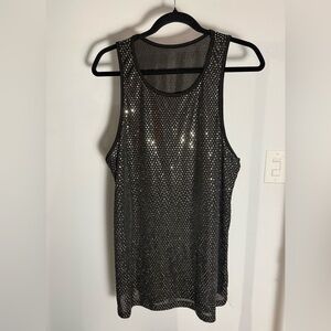 Disco Black Shimmer Tank Top
